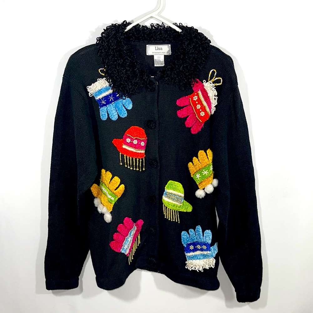 Lisa Mitten and Glove Embellished Sweater